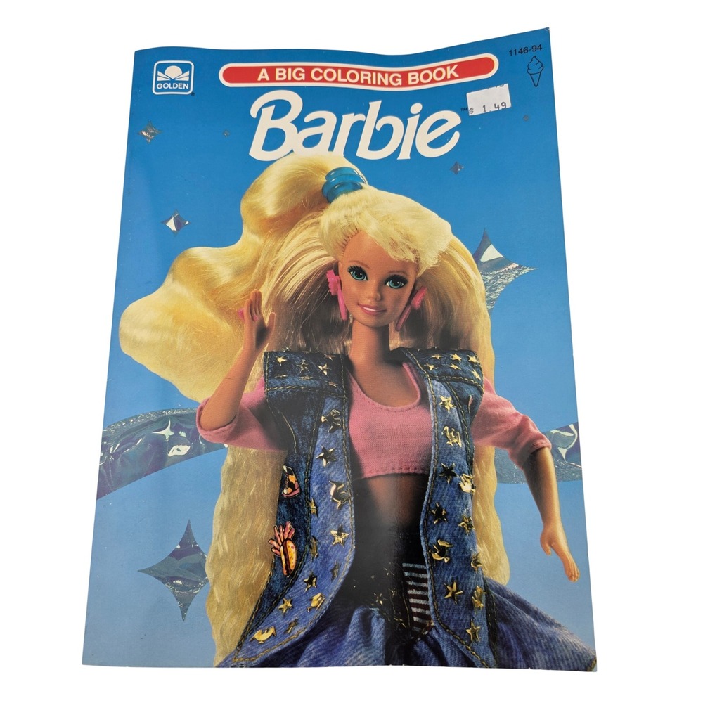 Vintage 1991 Golden Book Barbie A Big Coloring Book Unused Pages Mattel